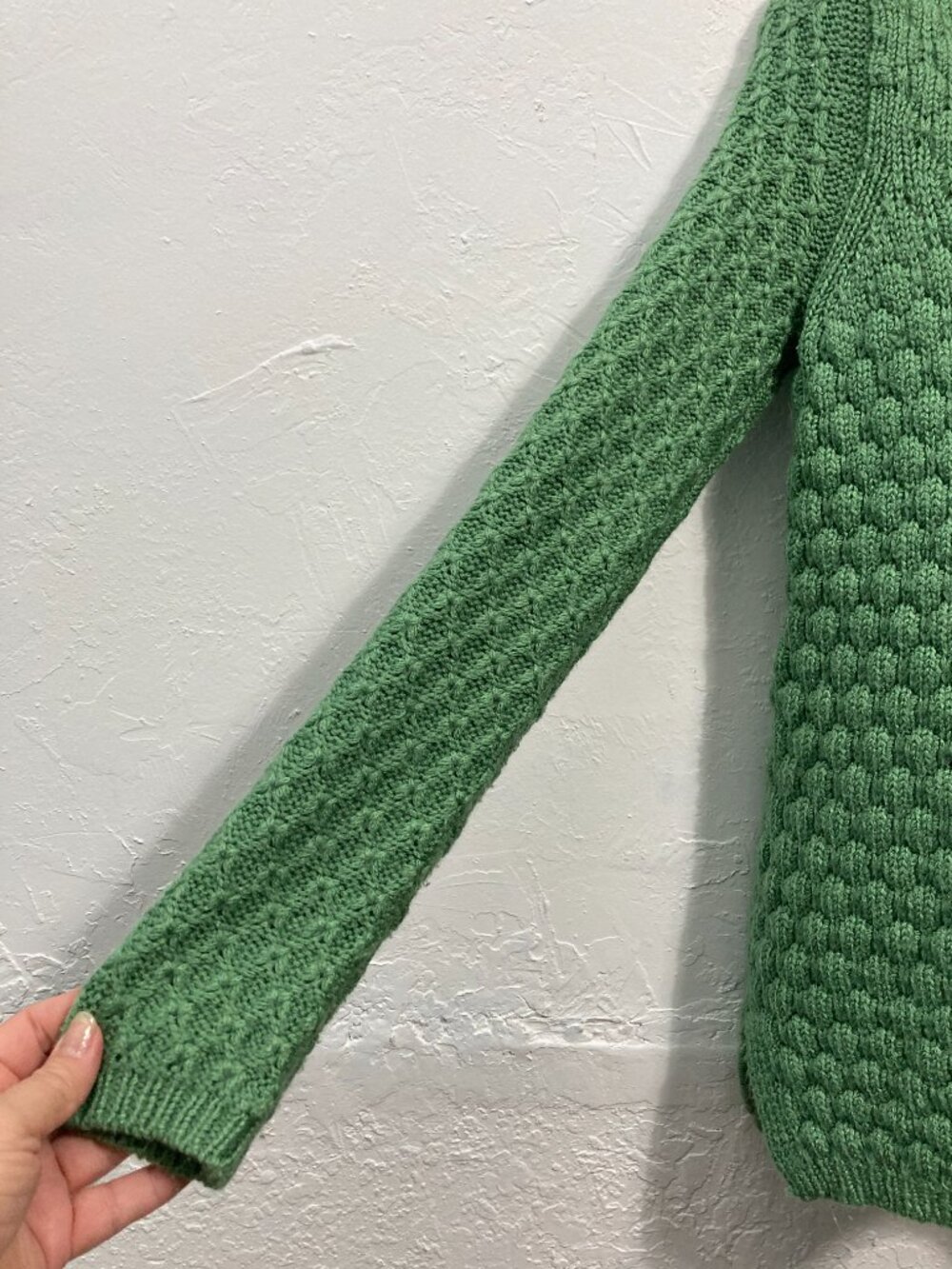 Field Flower by Anthropologie BubblePopcorn Stitch Knit Crewneck Sweater Green S - Picture 11 of 12